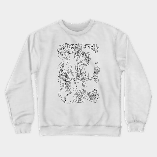 #2 - Limp Faces Psychedelic Line Ink Drawing with Art Style Crewneck Sweatshirt by MrBenny